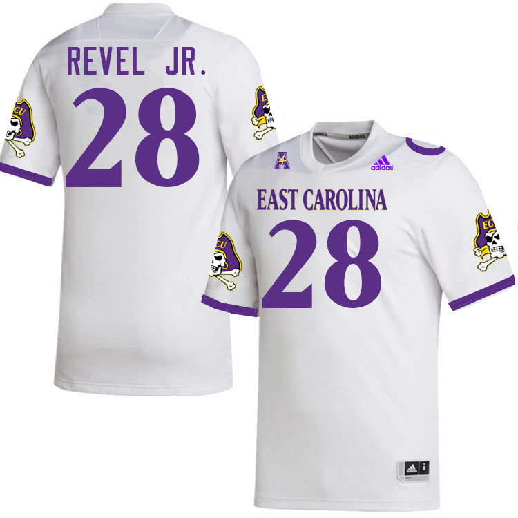 East Carolina Pirates #28 Shavon Revel Jr. College Football Jerseys,Uniforms-White